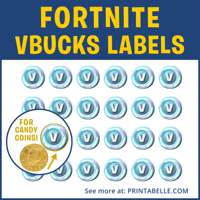 Fortnite VBUCKS Printable Labels