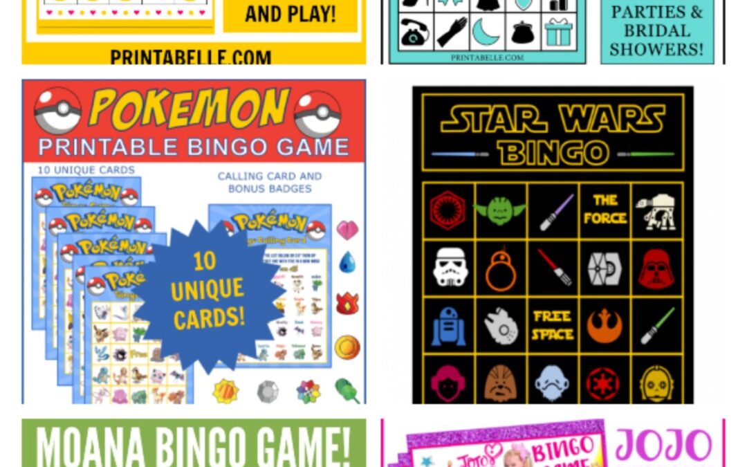 Bingo Games Printable for Birthdays, Bridal and Baby Showers!