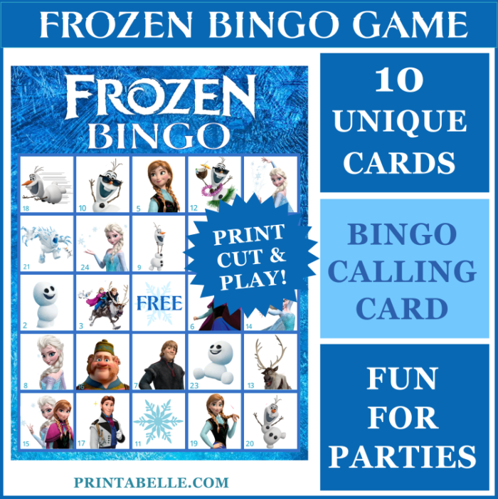 FROZEN Bingo Printable Game