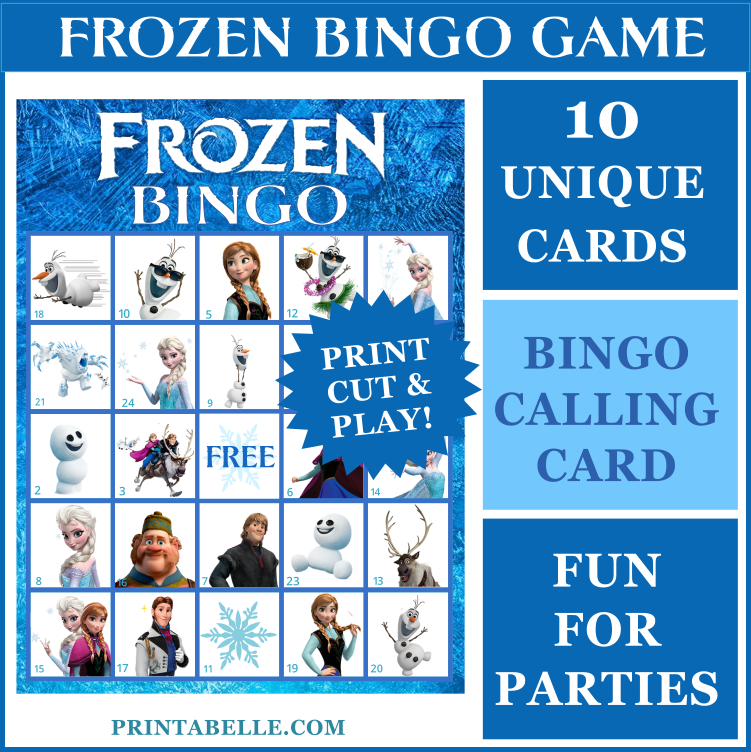 Frozen Bingo Printable Game Printabelle