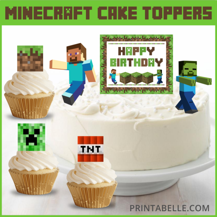 Minecraft Cake Toppers Printables (PDF)