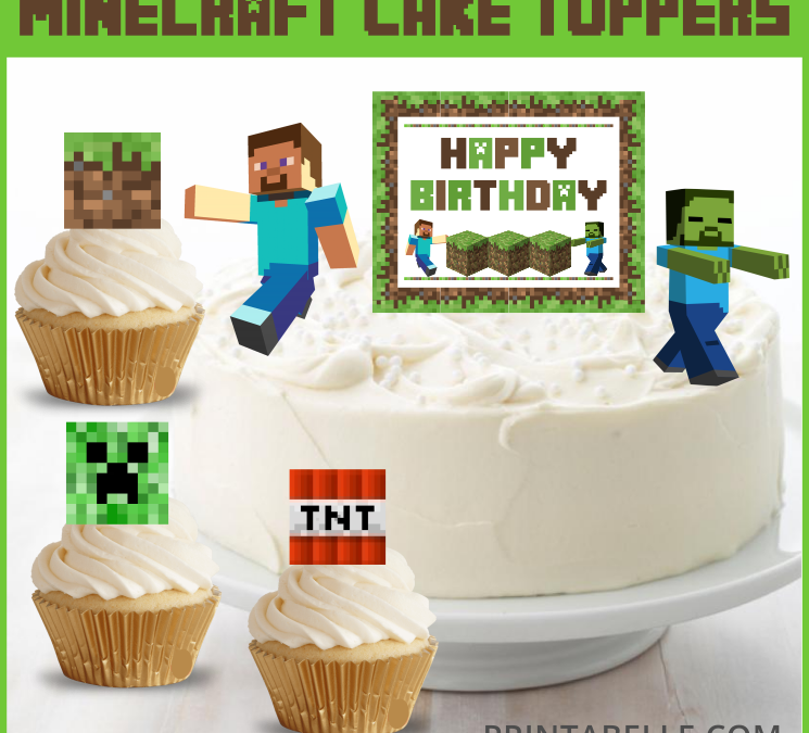 Minecraft Cake Toppers Printables (PDF)