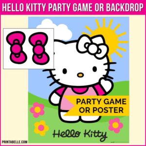 Pin the Bow on Hello Kitty Printable Party Game