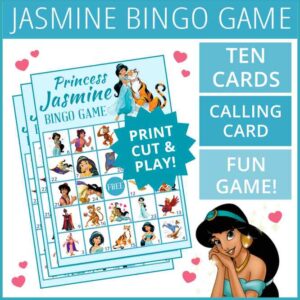 Princess Jasmine Printable Bingo Game