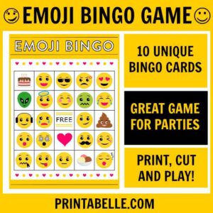 Emoji Bingo Printable Game