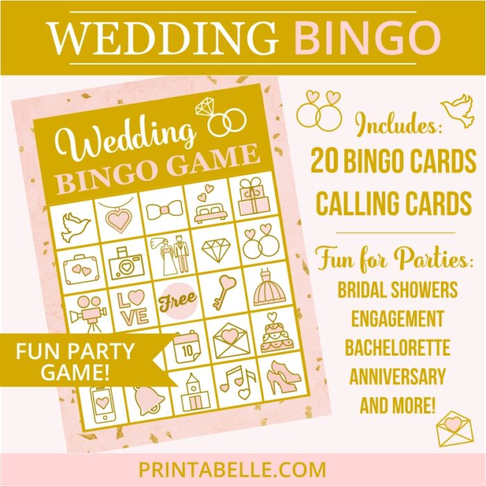 Wedding Bridal Bingo Game