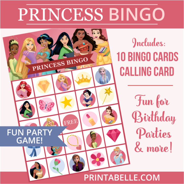 Disney Princess Printable Bingo Game