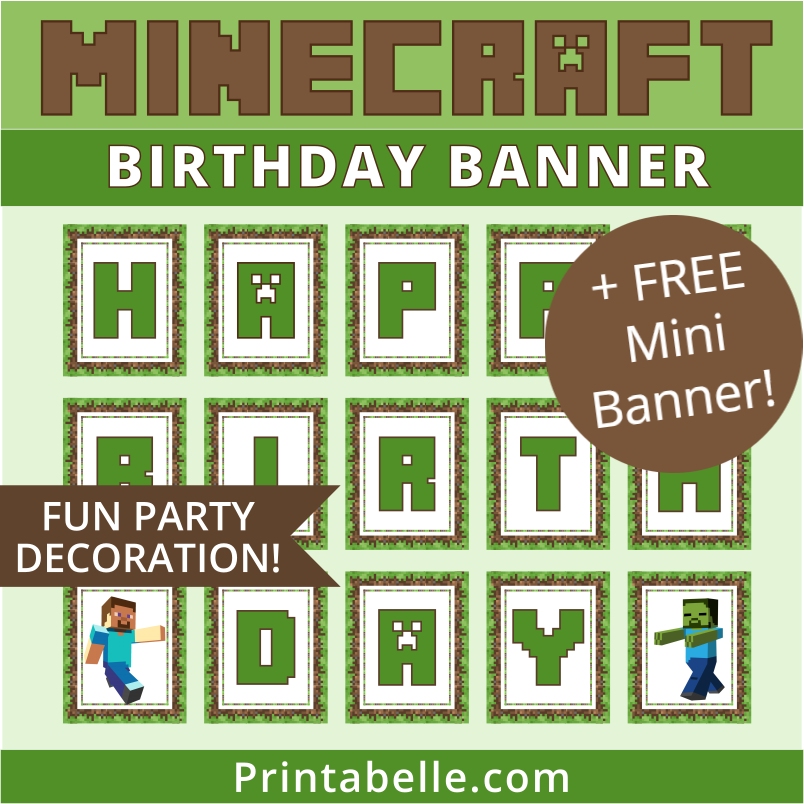 minecraft birthday printables
