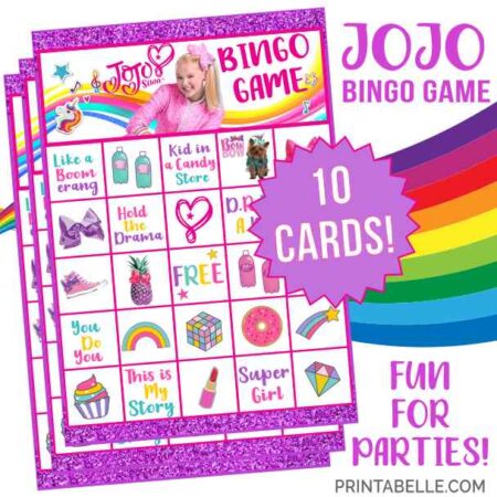 JoJo Siwa Bingo Printable Party Game