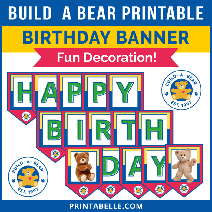 Build a Bear "Happy Birthday" Banner + FREE Mini Banner