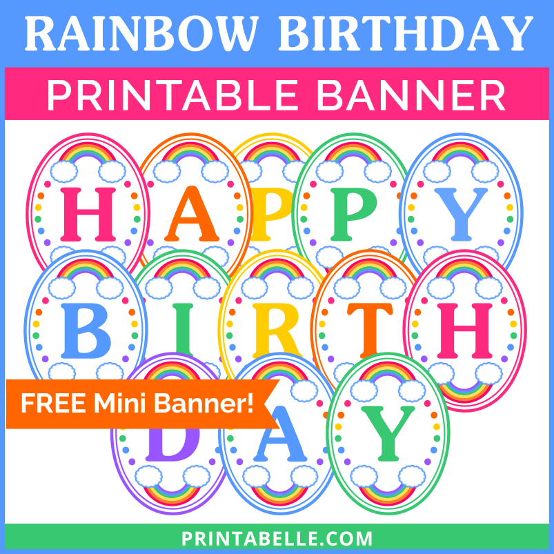 Happy Birthday Rainbow Banner