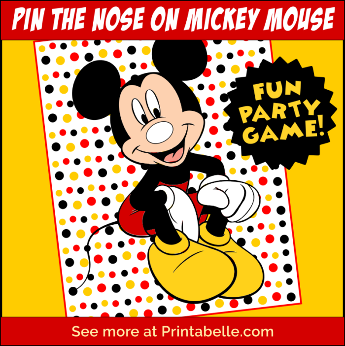 Pin the Nose on Mickey Mouse Party Game