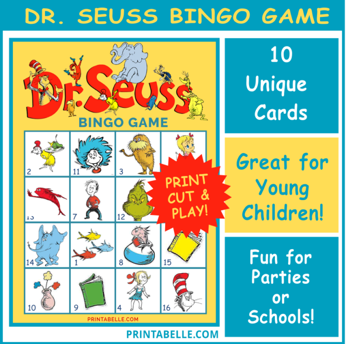 Dr. Seuss Bingo Game