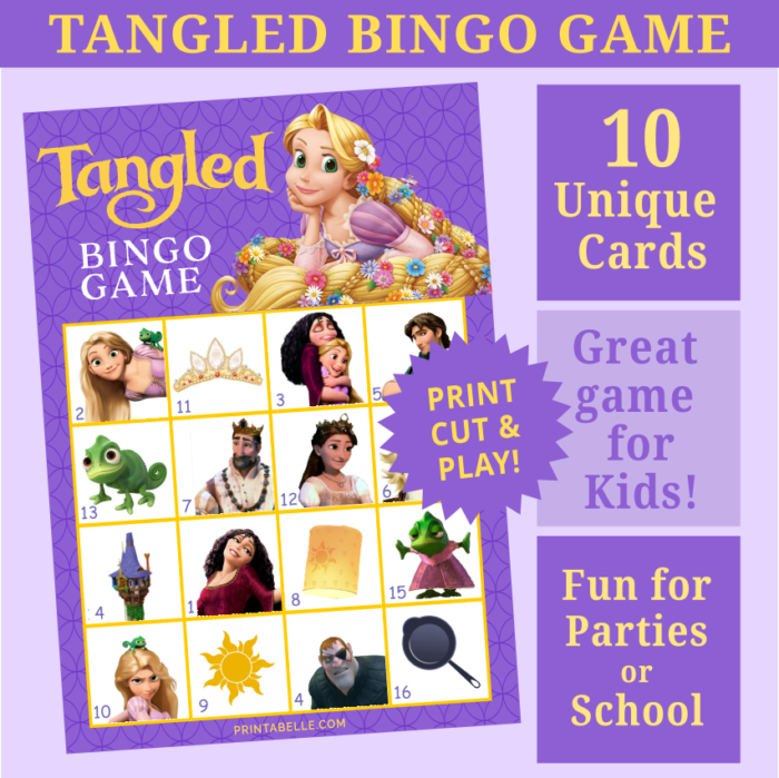 Tangled Rapunzel Bingo Game