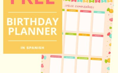 FREE Spanish Birthday Month Planner Printable