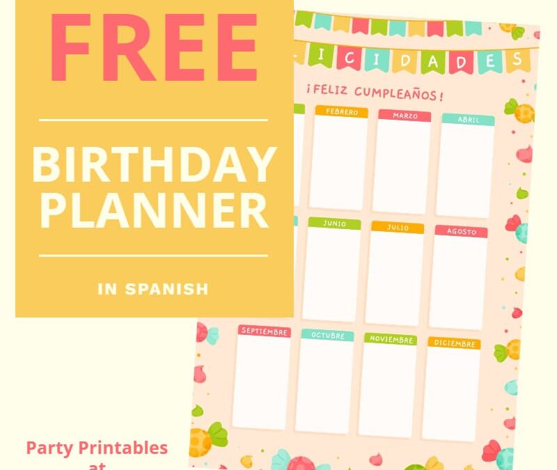 FREE Spanish Birthday Month Planner Printable