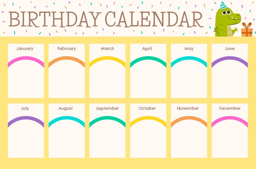 FREE Fun Monthly Birthday Planner Tracker