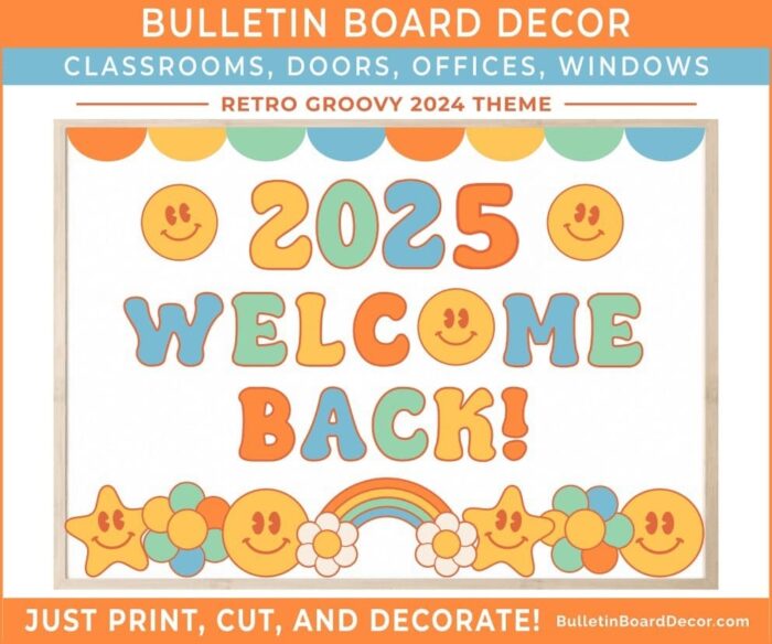 Retro Groovy New Year Bulletin Board Kit