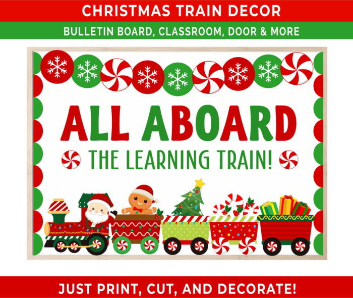 Christmas Train Bulletin Board Decor Kit