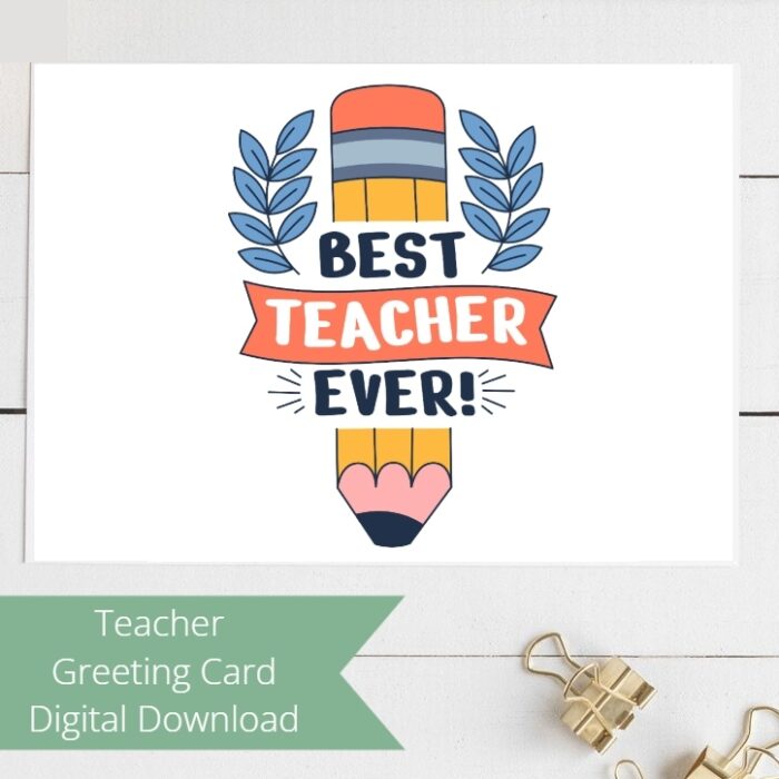 Best Teacher Pencil Greeting Card