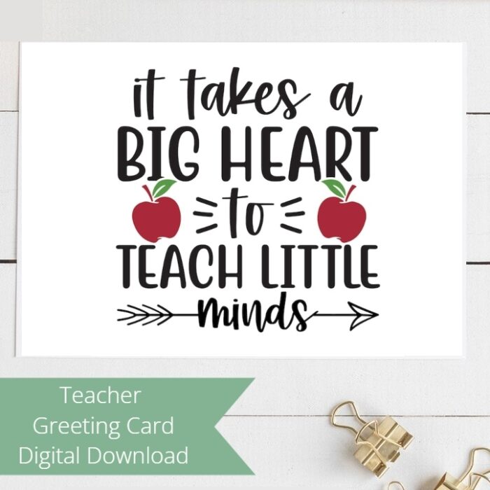 Big Heart Teacher Greeting Card