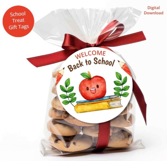 Cute Apple Back to School Treat Tags