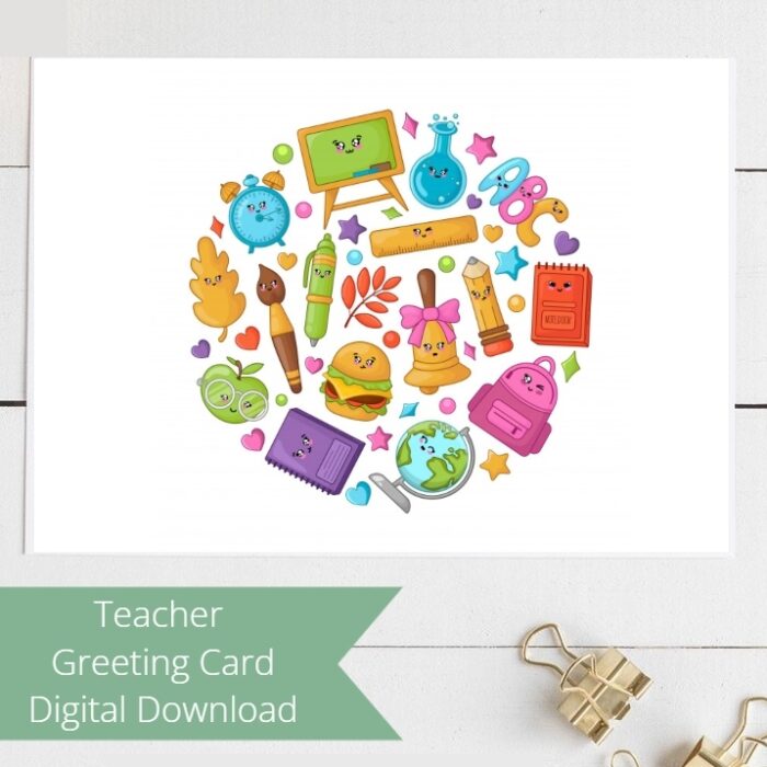 Cute Supplies Teacher Greeting Card