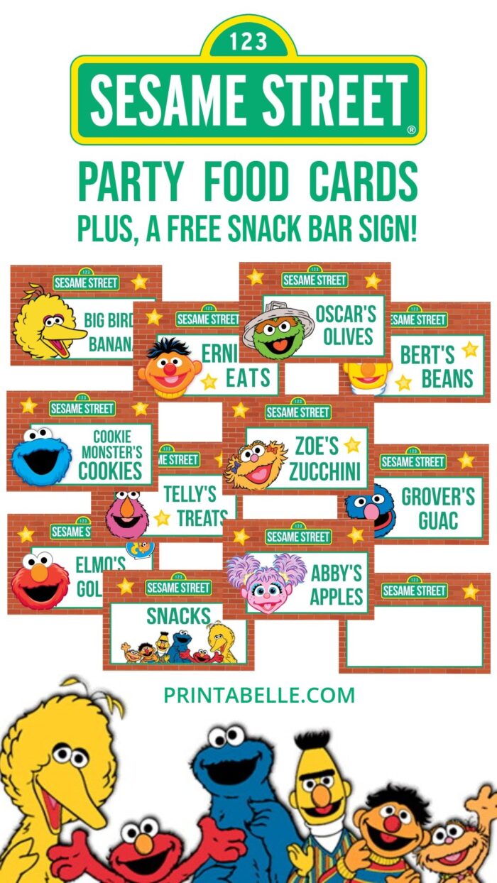 Sesame Street Printable Food Label Cards + FREE Snack Bar Sign - Image 2