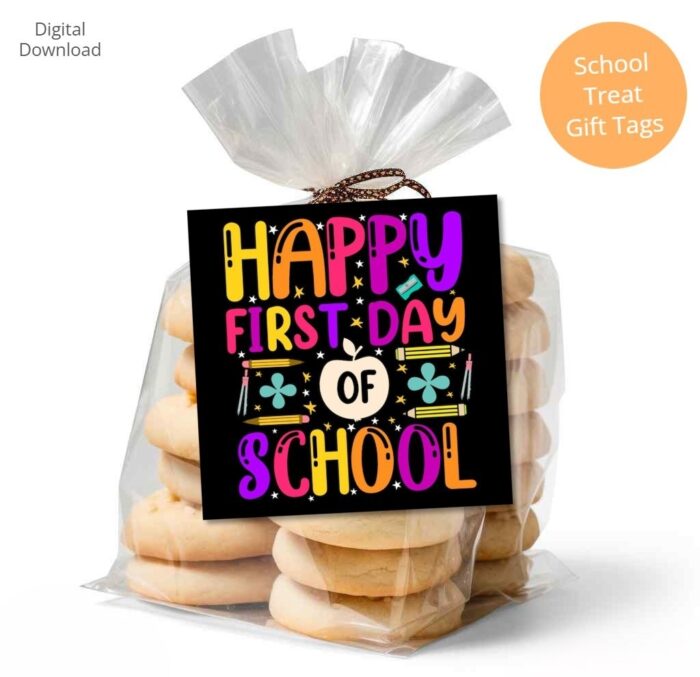 Happy First Day of School Treat Gift Tags