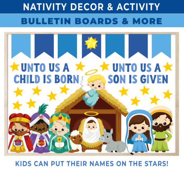 Adorable Nativity Christmas Bulletin Board Decor Kit