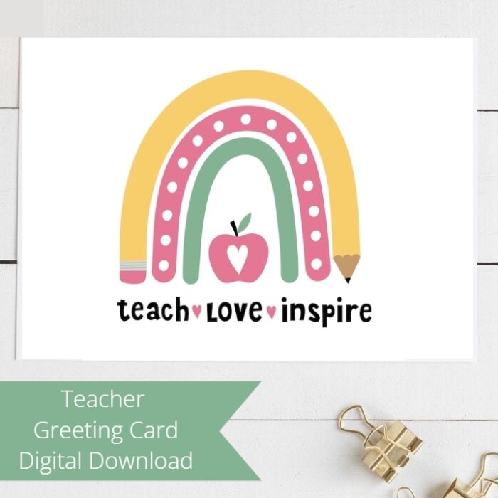 Pencil Rainbow Teacher Greeting Card