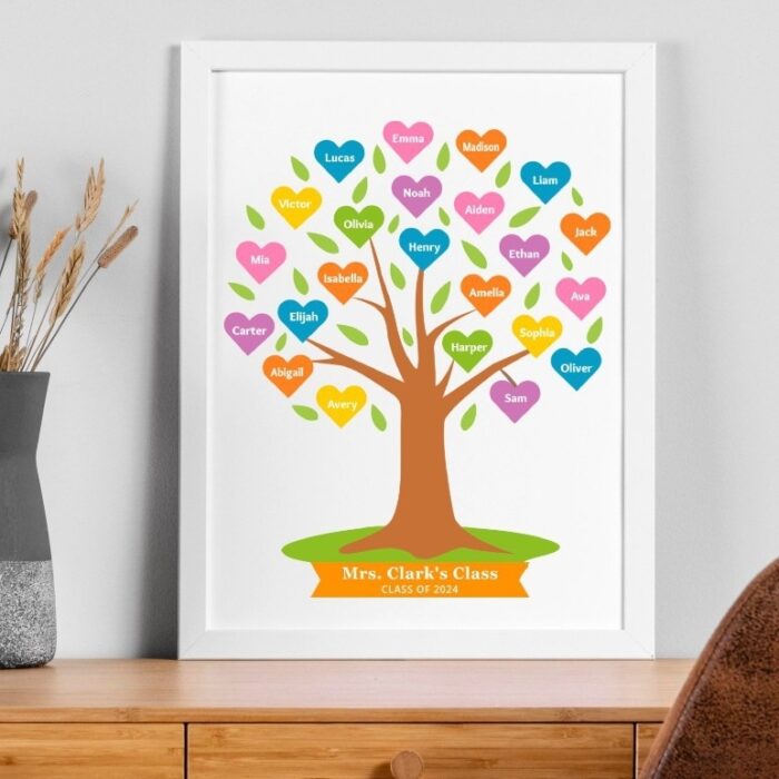 Teacher Tree Gift Sign Rainbow