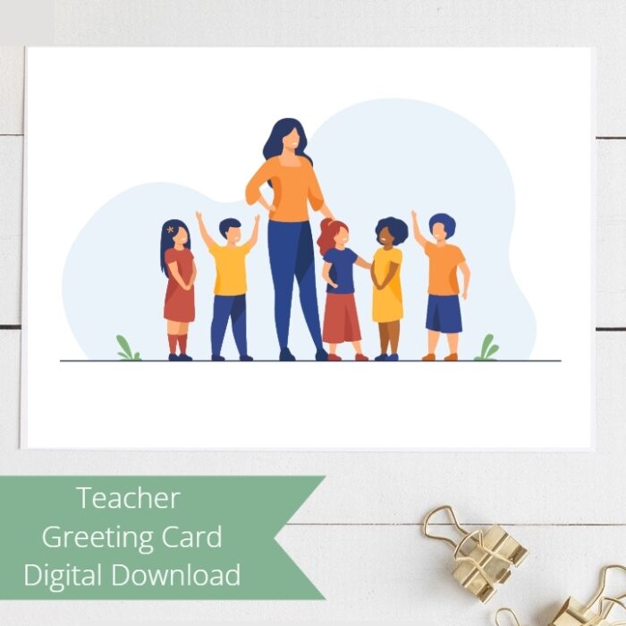 Teacher and Kids Greeting Card