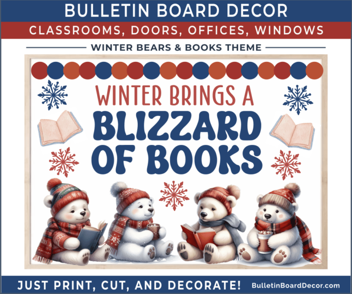 Bear Book Blizzard Winter Bulletin Board Kit