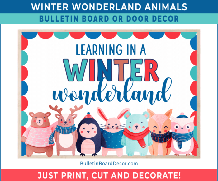 Winter Wonderland Animals Bulletin Board Decor Kit