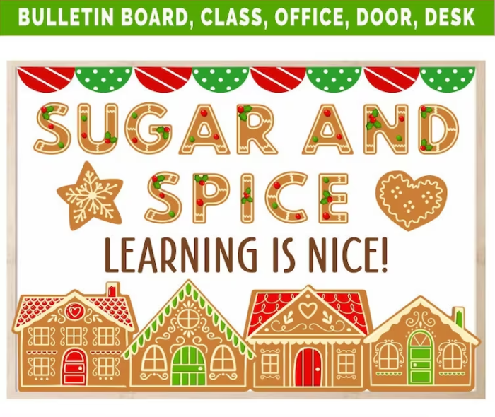 Sugar & Spice Gingerbread Christmas Bulletin Board Kit