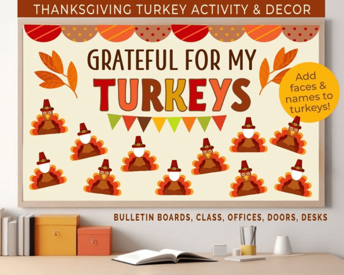 Grateful for My Turkeys Bulletin Board Decor