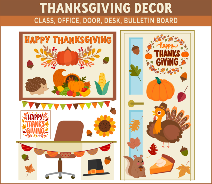 Thanksgiving Bulletin Board Printable Decorations