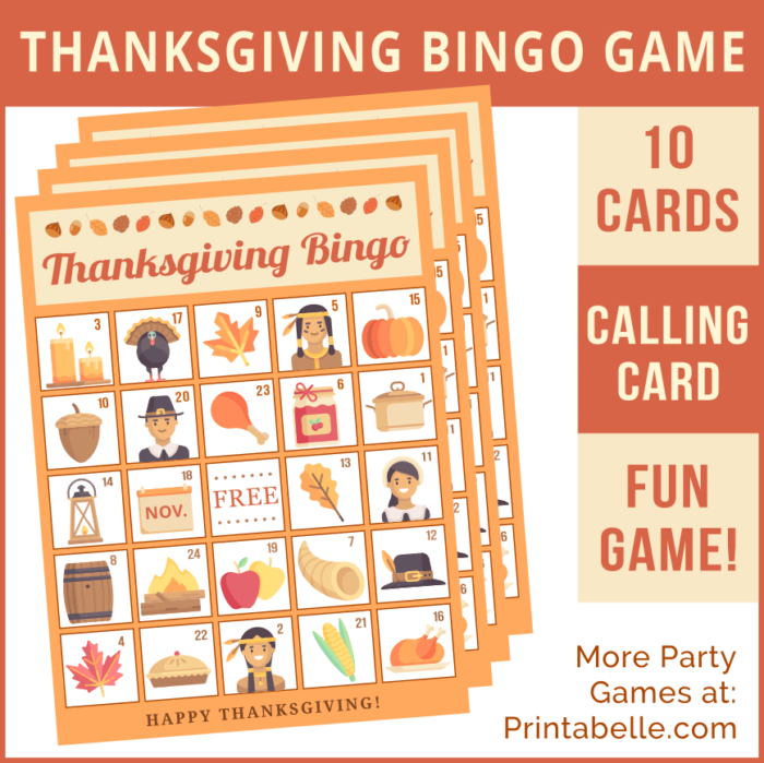 Thanksgiving Bingo Game Printable PDF