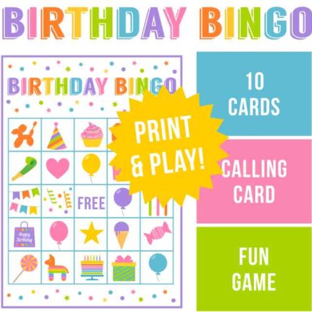Birthday Party Bingo Game Printable