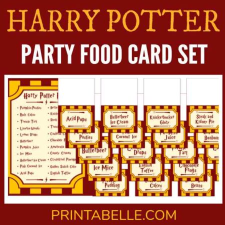 Harry Potter Party  Printable Food Cards (+ free sign!)