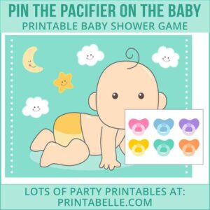 Pin the Pacifier on the Baby  Printable Game