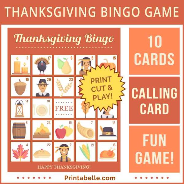 Thanksgiving Bingo Game